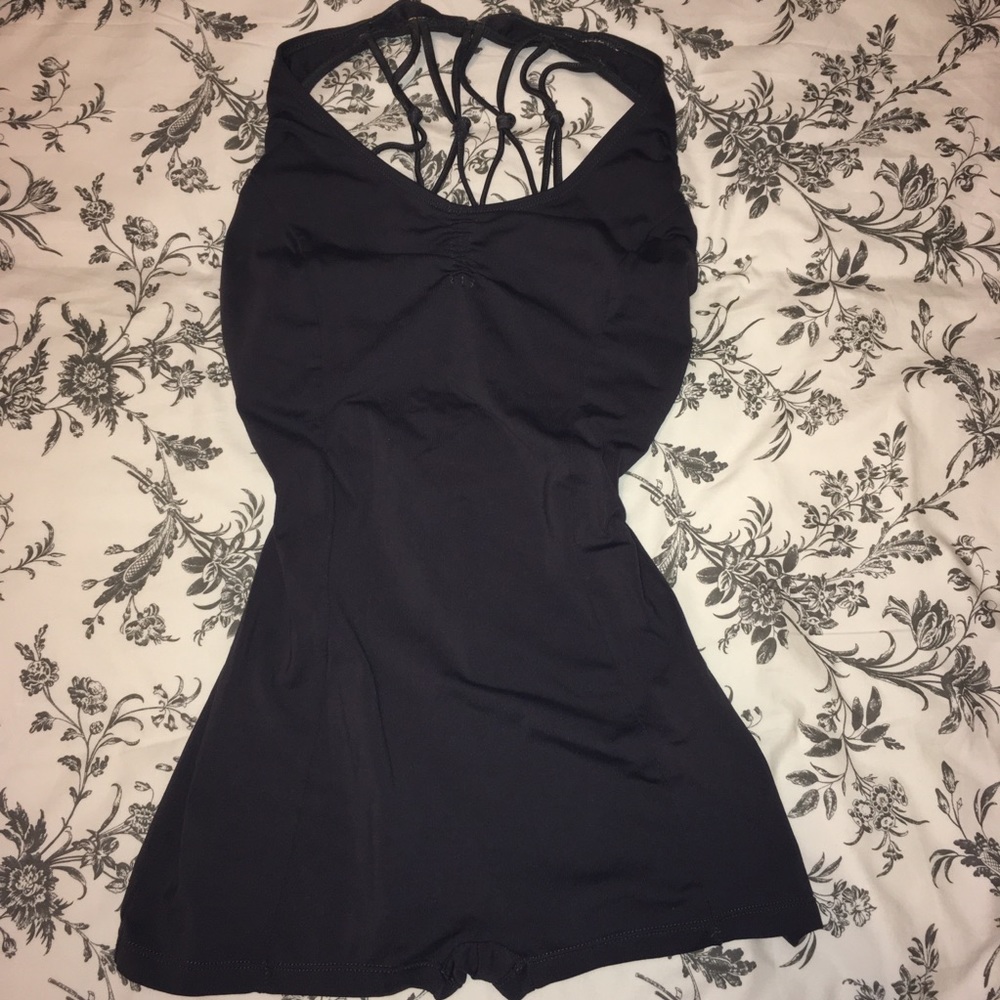 Capezio strappy back halter biketard, adult M/L